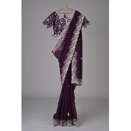 Sequined Georgette Saree with Embroidered Blouse