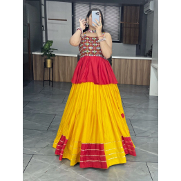 YNF Lehenga and Top Set: Pure Rayon Cotton with Gotta Patti Work