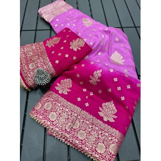 Pure Upada Silk Lehenga with Zari Work & Matching Dupatta