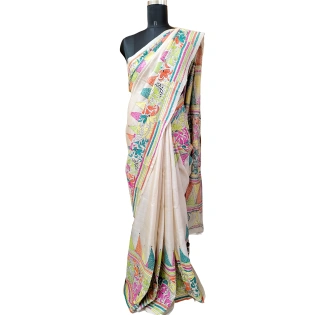 Off White Tussar Silk