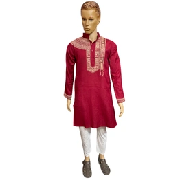 Exclusive Hand- Painted Khadi Cotton Kurta for Men