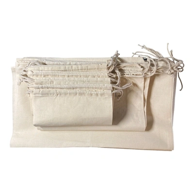 Bundle DOUBLE & SINGLE DRAWSTRING Cotton Muslin Bags