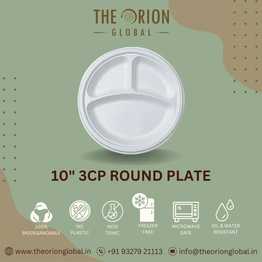 10 INCH 3-COMPARTMENT ROUND MEAL TRAY