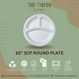 10 INCH 3-COMPARTMENT ROUND MEAL TRAY