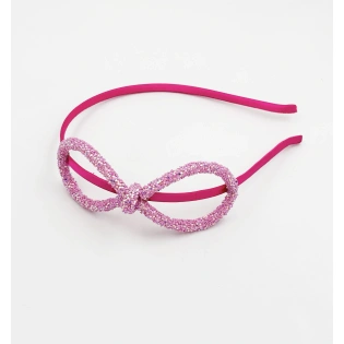 Lime By Manika Glitter Bow Headband- Pink