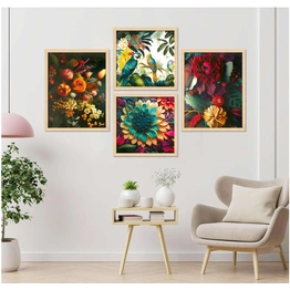 Set of Four Framed Painting for Wall Painting Decoration, Painitngs for home Decorations, Scenery for Living Room Decor (B0DDC3QCLG)