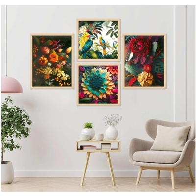 Set of Four Framed Painting for Wall Painting Decoration, Painitngs for home Decorations, Scenery for Living Room Decor (B0DDC3QCLG)