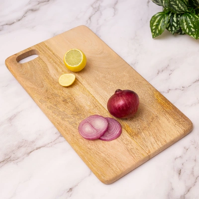 Mango Wood Cutting Board, 14 x 8 x 0.5 Inch, Brown