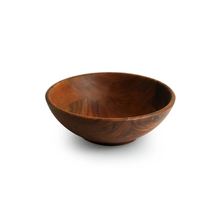 Dark Brown Wooden Salad Bowl, 1200ml