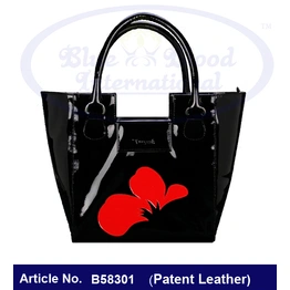 Black Patent Leather Handbag for Women