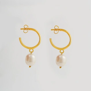 Pearl Hoop Earrings