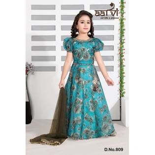 Teal blue colour lehnga choli by aarvi