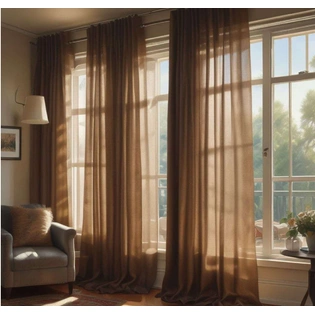 BROWN SHEER CURTAIN