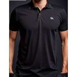 Black Men's Organic Cotton Polo