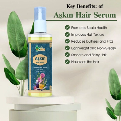 Zen Veda | Aşkın Hair Serum | Reduces Dullness and Frizz | Improves Hair Texture | Lightweight and Non-Greasy | Unisex - 100ml