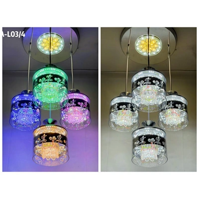 4 light glass hanging