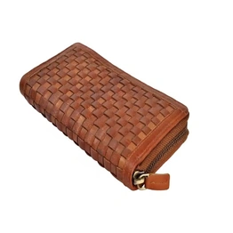 Genuine Leather Checker Women's Wallet-SAAMW42