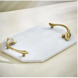 Handcrafted Elegant Marble Serving Tray - FST004