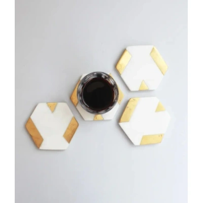 Handcrafted Elegant Marble Tea Coaster - MTC016