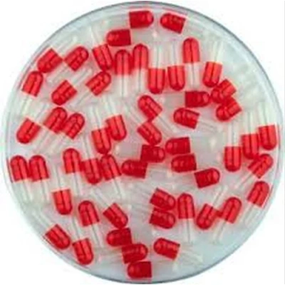 RED/WHITE EMPTY CAPSULES, Size 0