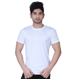 TSK Men's White Crew Neck T-Shirt (Classic & Comfortable)