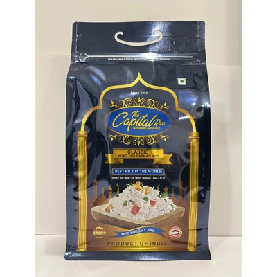 The Capital Rice - Naturally Aromatic Classic Aged Basmati Rice, 5kg - Long Grain, Premium Quality