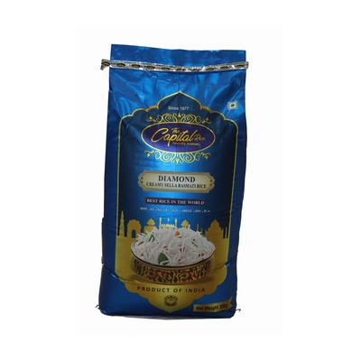 The Capital Rice Diamond Creamy Sella Basmati Rice - 30kg | Superior Aromatic, Extra-Long Grain Rice for Biryani & Pulao