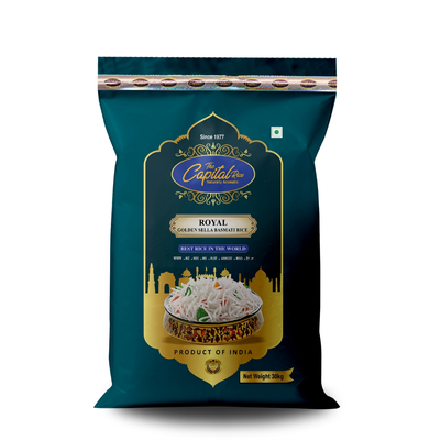 The Capital Rice Naturally Aromatic Royal Golden Sella Basmati Rice 30Kg Long Grain