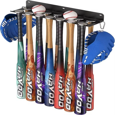 Wall Mount Baseball Bat Display Rack Softball Holder Baseball Bat