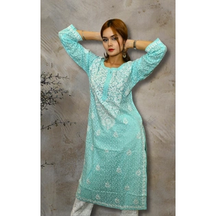 Taibaana Fizaa hand embroidered chikankari