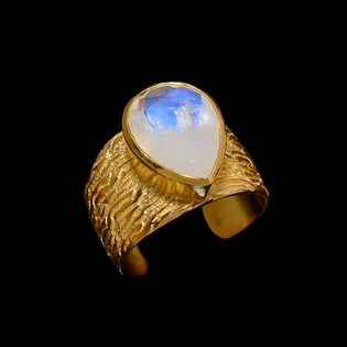 BLUE FIRE RAINBOW MOONSTONE RINGS