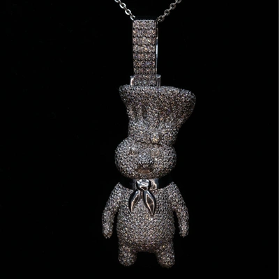 Diamond Teddy Bear Pendant | Hip Hop Pendant | Iced Out Pendant | Bear Pendants | Diamond Pendant | Diamond Teddy Bear Pendant and Necklace