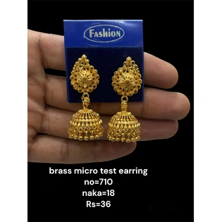 brass micro test women earring