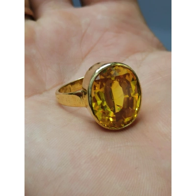 Natural yellow sapphire handmade panchdhatu Ring for man's and women