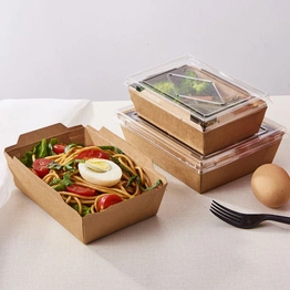 Paper Meal Tray With Transparent Pet Lid