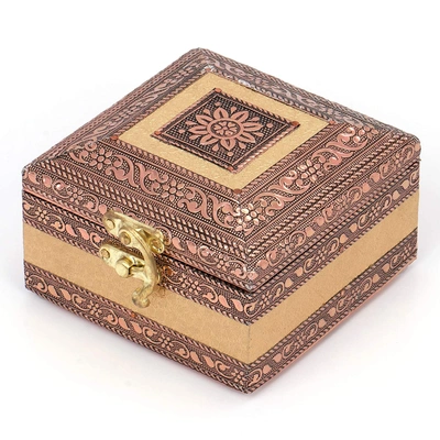 Wooden Jewelry Box for Marriage, Anniversary Return Gift (4 INCH x 4 INCH x 3 INCH )