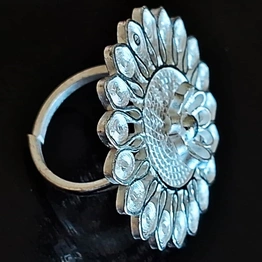 Gonasika Odisha's finest Silver Filigree adjustable big Ring