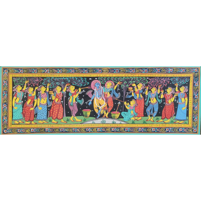 Gonasika Krishna Rasaleela Patta Tussar Painting