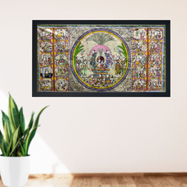 Gonasika Beautiful Vastu compliant Krishna Leela Patta Tussar Painting