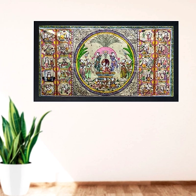 Gonasika Beautiful Vastu compliant Krishna Leela Patta Tussar Painting