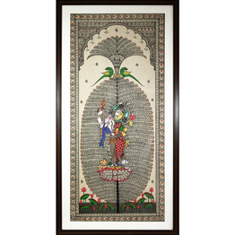 Gonasika Ardhanarishwar Tree of Life Orissa Pattachitra Decor Painting