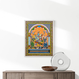 Gonasika Lord Ganesha Patta Tussar Painting