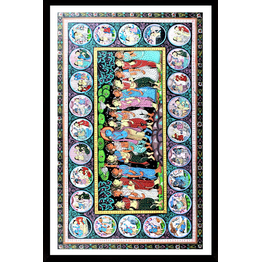 Gonasika Shri Krishna with Gopikas Orissa Pattachitra Art