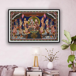 Gonasika Ram Abhishek Darbar Pattachitra Art Painting For Home Wall Art Decor