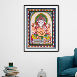 Gonasika Blessings of Ganesh Ganpati Pattachitra Art Painting For Home Wall Art Decor