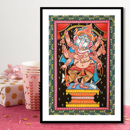 Gonasika Lord Ganesh Ganpati Artwork Pattachitra Art Painting For Home Wall Art Decor