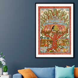 Gonasika Ancient Treehouse Pattachitra Art Painting For Home Wall Art Decor