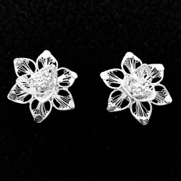 Gonasika Full Bloom - Fine Silver Filigree ear tops