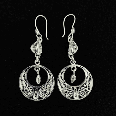 Gonasika Classic Chandbali - Silver Filigree Earring