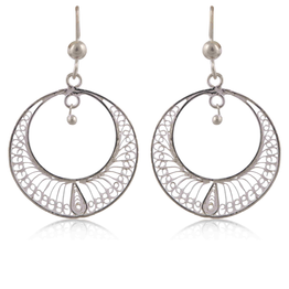 Gonasika Moon Emerging - Silver Filigree earrings